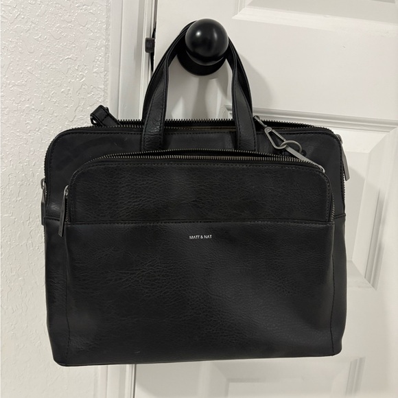 Matt & Nat Charcoal Men's Briefcase - Picture 1 of 2